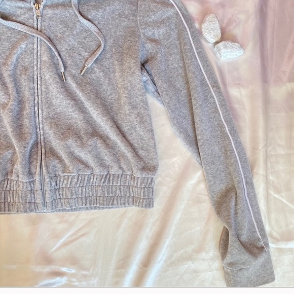 Garage Velvety Grey Zip up Hoodie - Picture 3 of 3